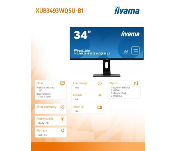 iiyama XUB3493WQSU-B1 - 540327 - zdjęcie 18